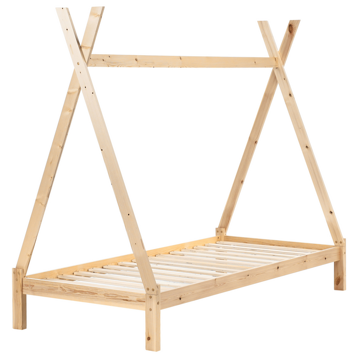 Beliani - DEVAY - Kinderbed - Lichtbruin - 90 x 200 cm - Grenenhout