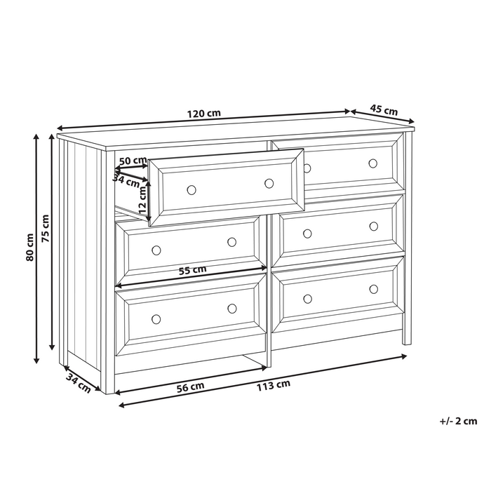 Beliani - HAZELVALE - Ladekast 6 lades - Wit - Vezelplaat
