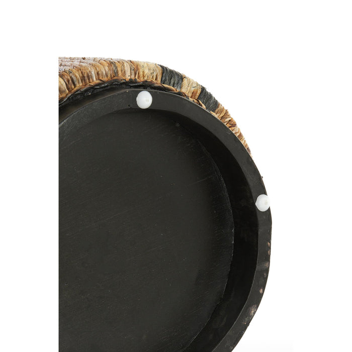 Light & Living Poef Yuturi - Lichtbruin - Ø40cm