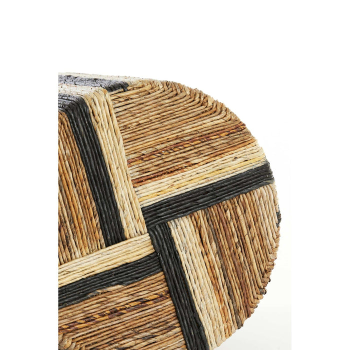 Light & Living Poef Yuturi - Lichtbruin - Ø40cm