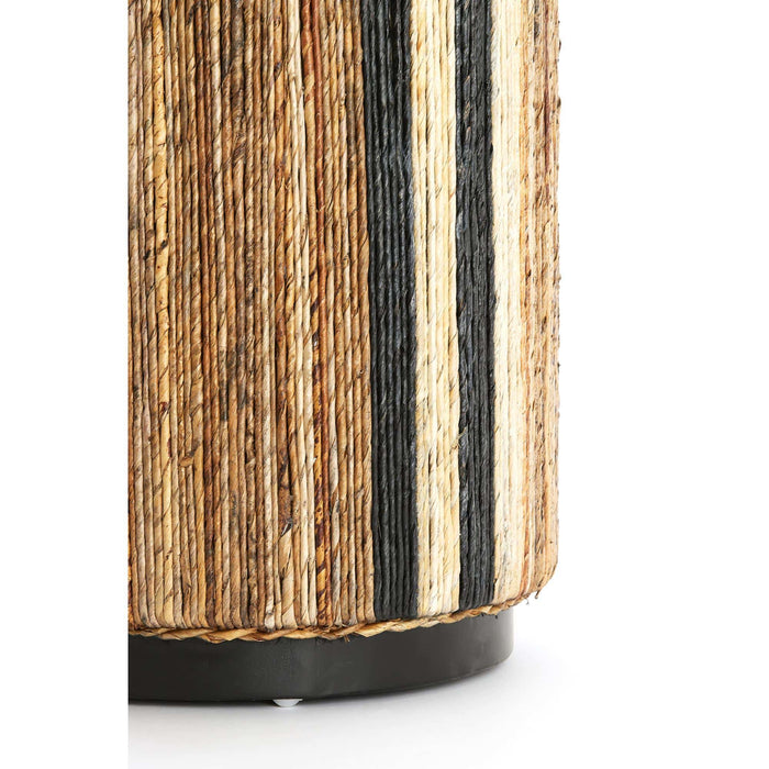 Light & Living Poef Yuturi - Lichtbruin - Ø40cm