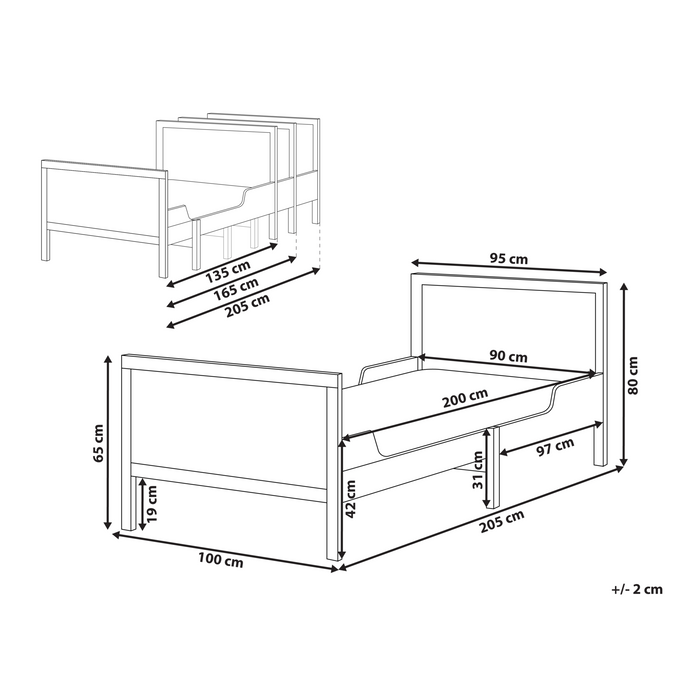 Beliani - MONTIGNY - Kinderbed - Wit - Dennenhout