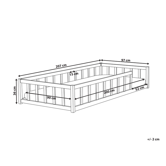 Beliani - MEYMAC - Kinderbed - Wit - 90 x 200 cm - Dennenhout