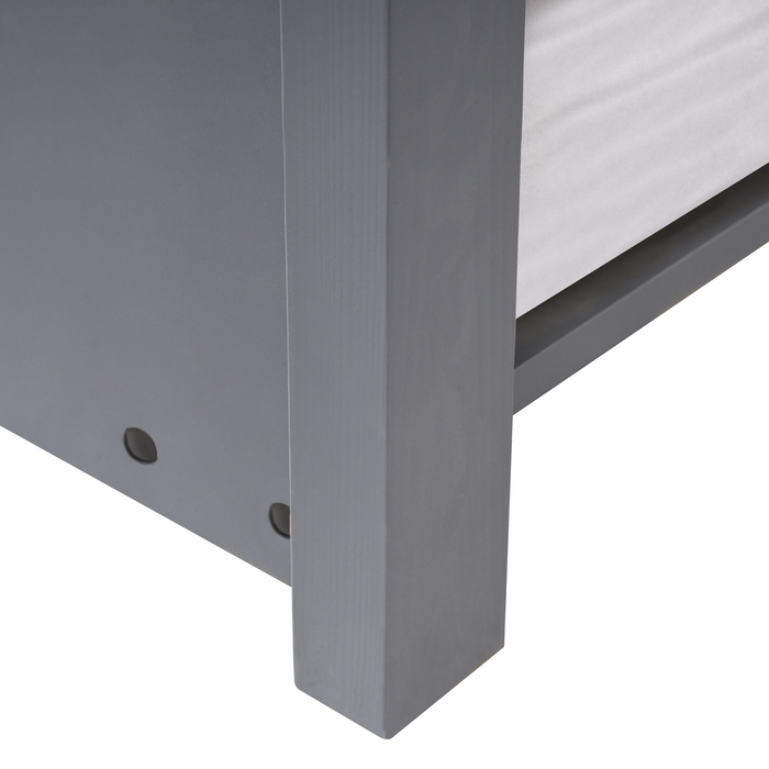 Beliani - CRILLON - Onderschuifbed - Grijs - 90 x 200 - Hout