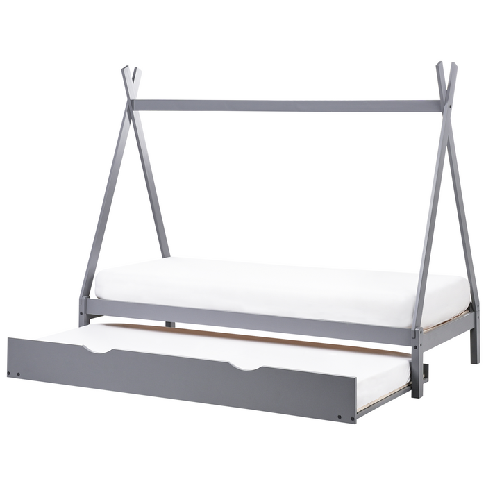 Beliani-TALMONTIERS-Onderschuifbed-Grijs-90 x 200 cm-Grenenhout