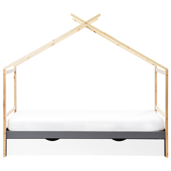Beliani-ORGEVAL-Daybed voor kinderen-Grijs-90 x 200 cm-Grenenhout