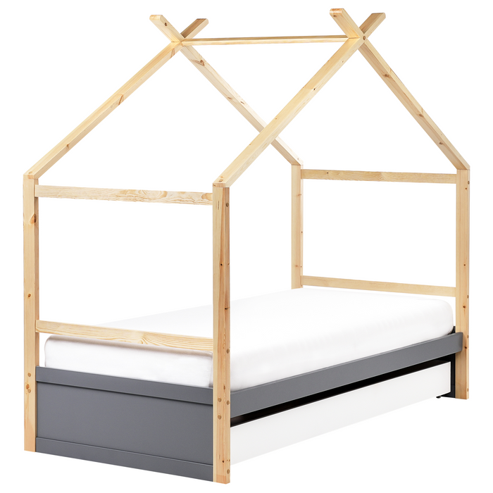 Beliani-ORGEVAL-Daybed voor kinderen-Grijs-90 x 200 cm-Grenenhout