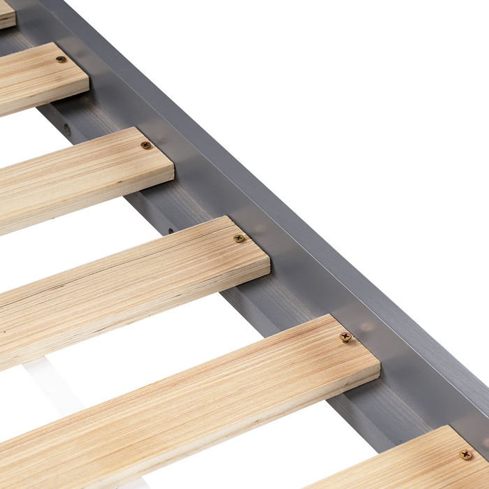 Beliani-ORGEVAL-Daybed voor kinderen-Grijs-90 x 200 cm-Grenenhout