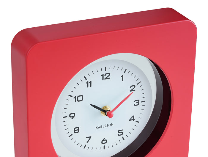 Karlsson Wandklok New Vintage - Helderrood - 4.4x22x22cm