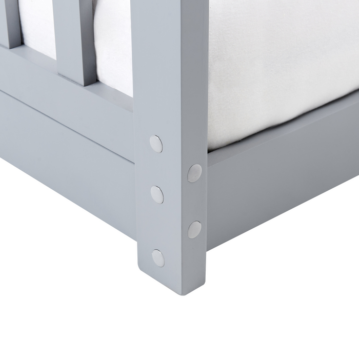 Beliani - COSSAYE - Kinderbed - Grijs - 90 x 200 cm - Grenenhout