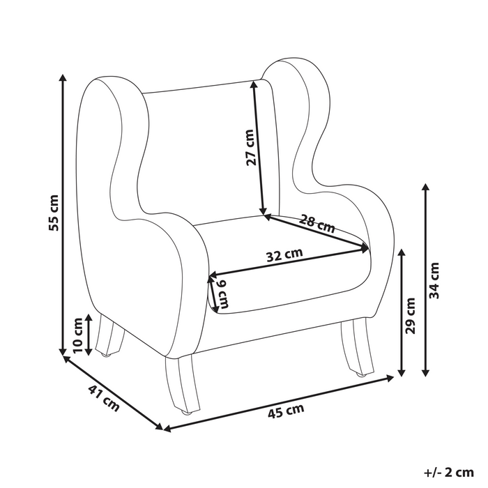 Beliani - FARUM - Kinderfauteuil - Donkerblauw - Bouclé