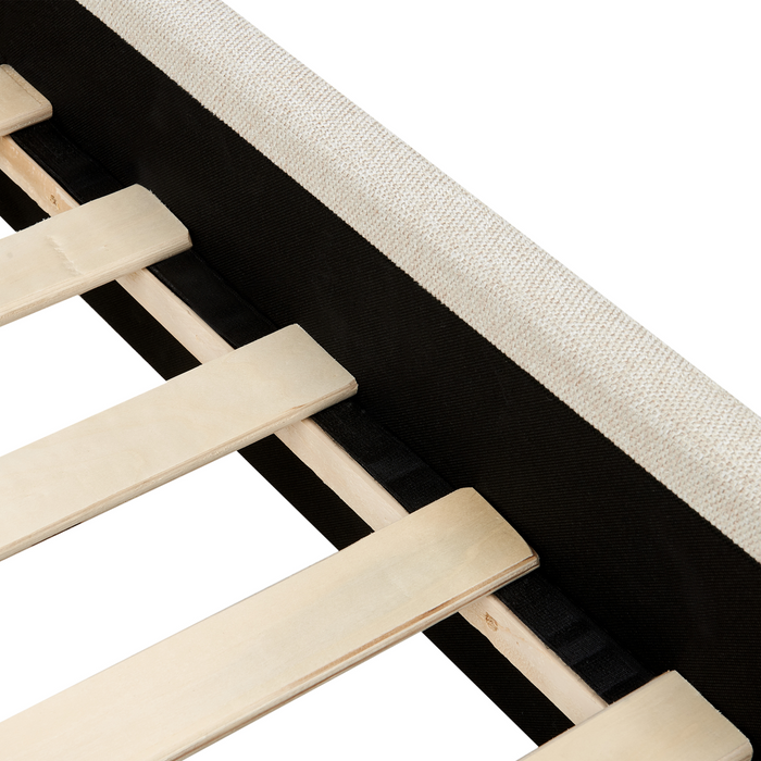 Beliani - ANET - Bed - Beige - 90 x 200 cm - Stof