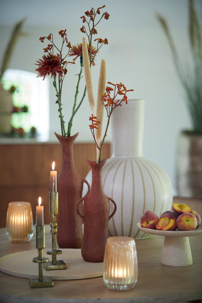 Light&living Vaas deco Ø28,5x42 cm ULLOA keramiek mat zand+bruin