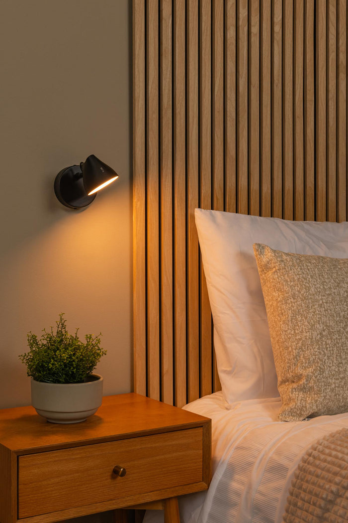 Lucide MILNE Wandlamp - Zwart