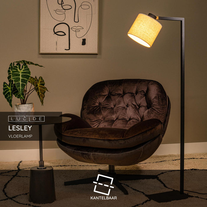 Lucide LESLEY Vloerlamp - Zwart
