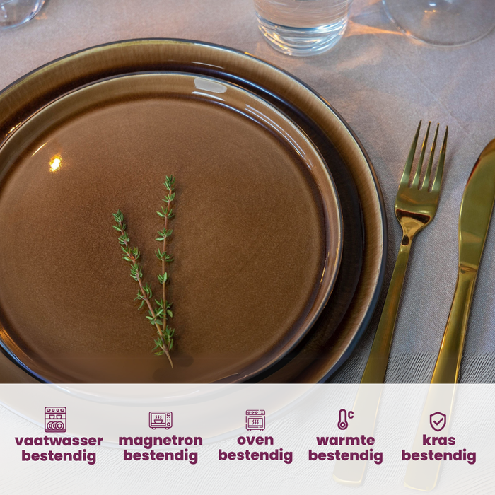 Cosy & Trendy Diep Bord Quintana Amber ø 20 cm