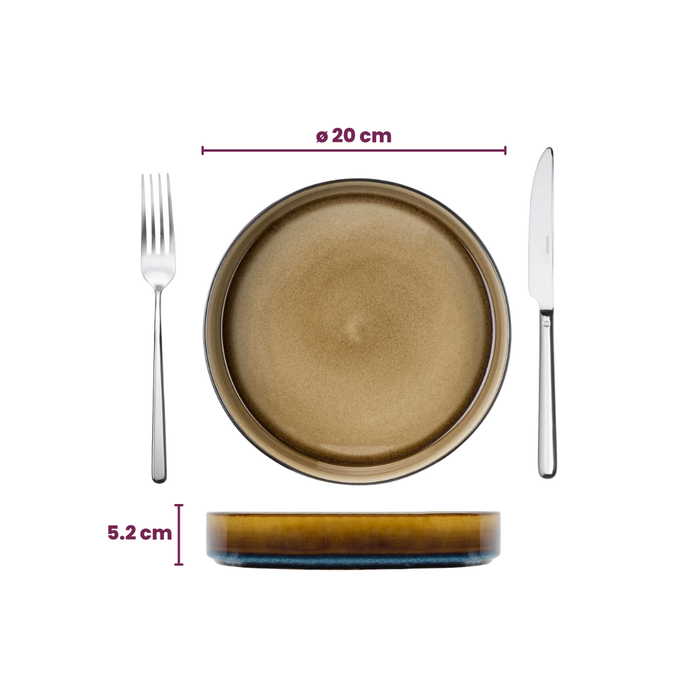 Cosy & Trendy Diep Bord Quintana Amber ø 20 cm