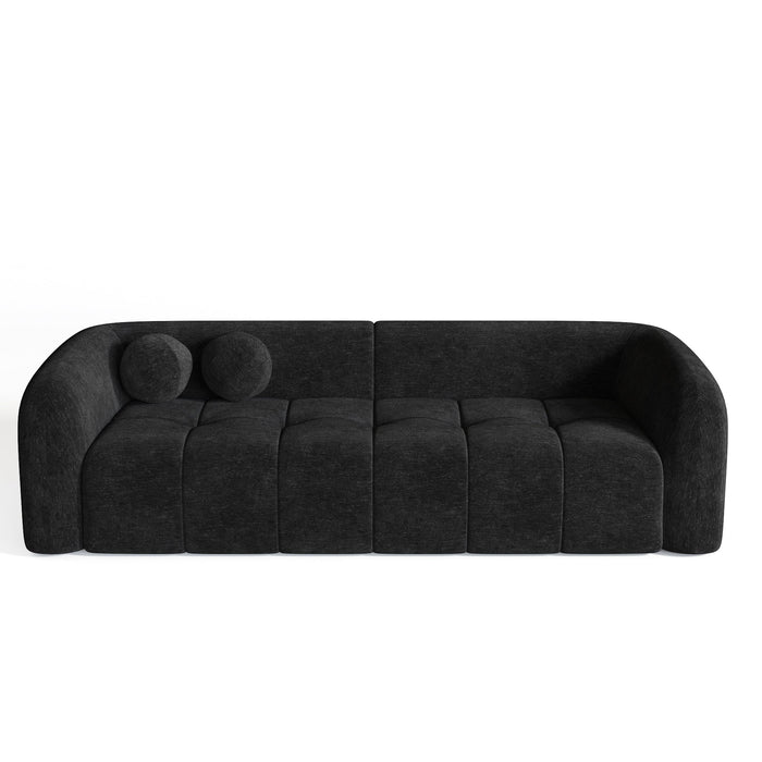 3-zits bank zwart fluweel 226cm