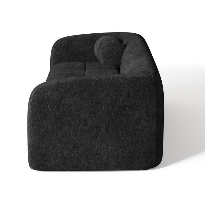 3-zits bank zwart fluweel 226cm