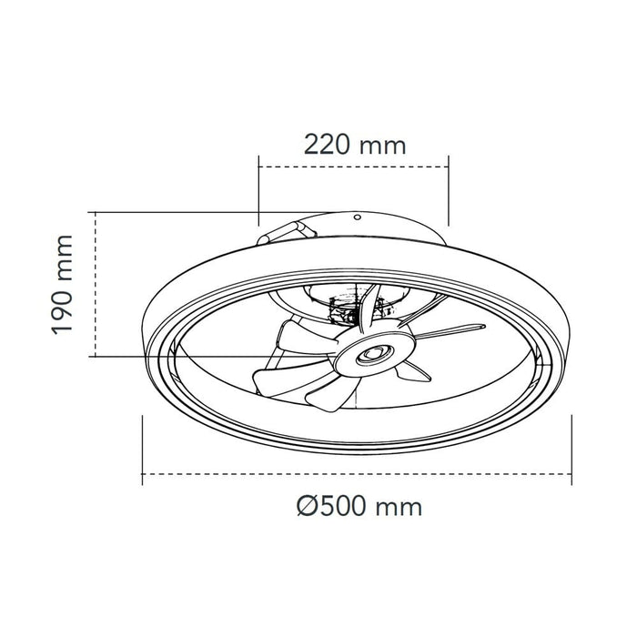 CristalRecord Plafondventilator Dinirot Ø 50 cm zwart