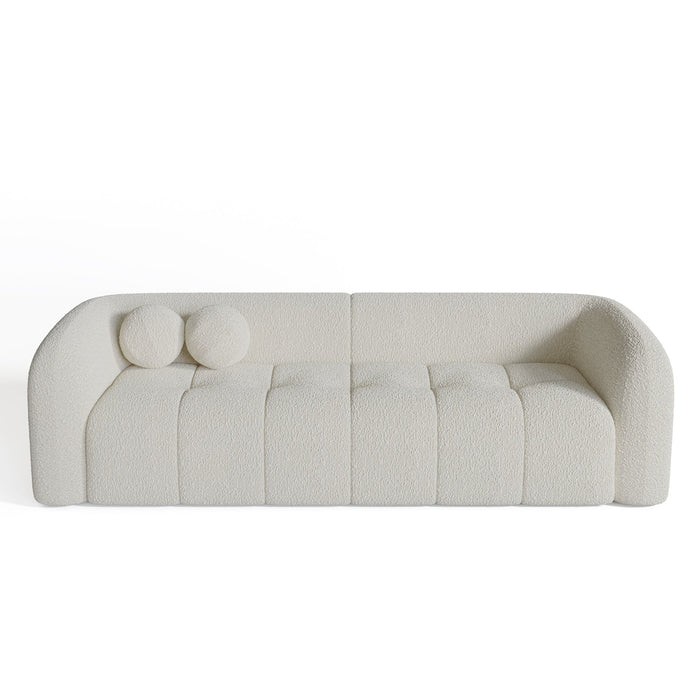 Sofa 3 zits crème bouclette 226cm
