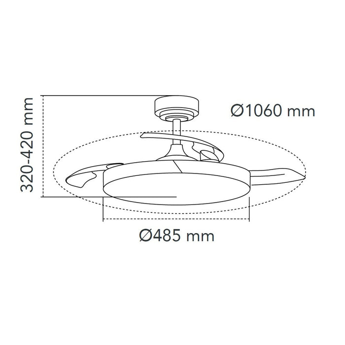 CristalRecord Plafondventilator Ecoro Ø 106 cm hout wit