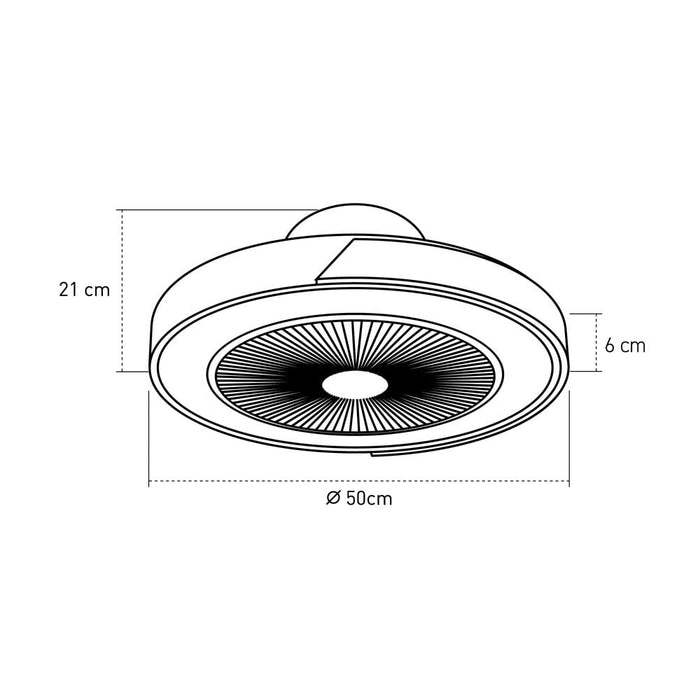CristalRecord Plafondventilator Corpi Ø 50 cm RGB hout wit