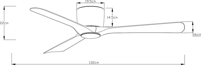 Freelight Plafondventilator Storm WIFI Ø 132 cm geluidsloos wit