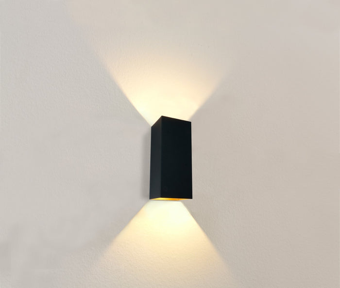 Artdelight Wandlamp Dante 2 XL Zwart - Goud GU10 Up & Downlight