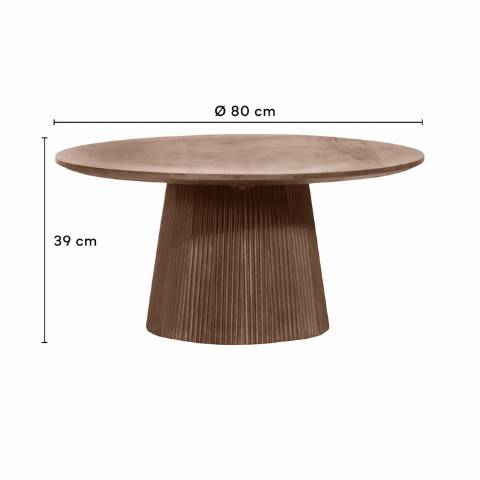 by fonQ Grand Bijzettafel Tabacco Mangohout - Ø 80 cm