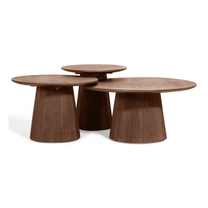 by fonQ Grand Bijzettafel Tabacco Mangohout - Ø 80 cm