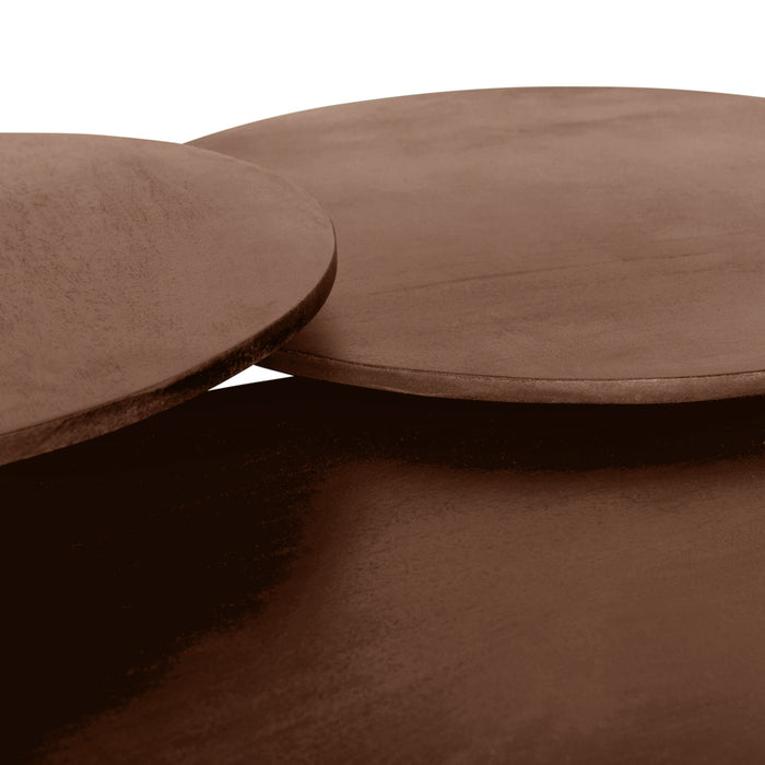 by fonQ Grand Bijzettafel Tabacco Mangohout - Ø 80 cm