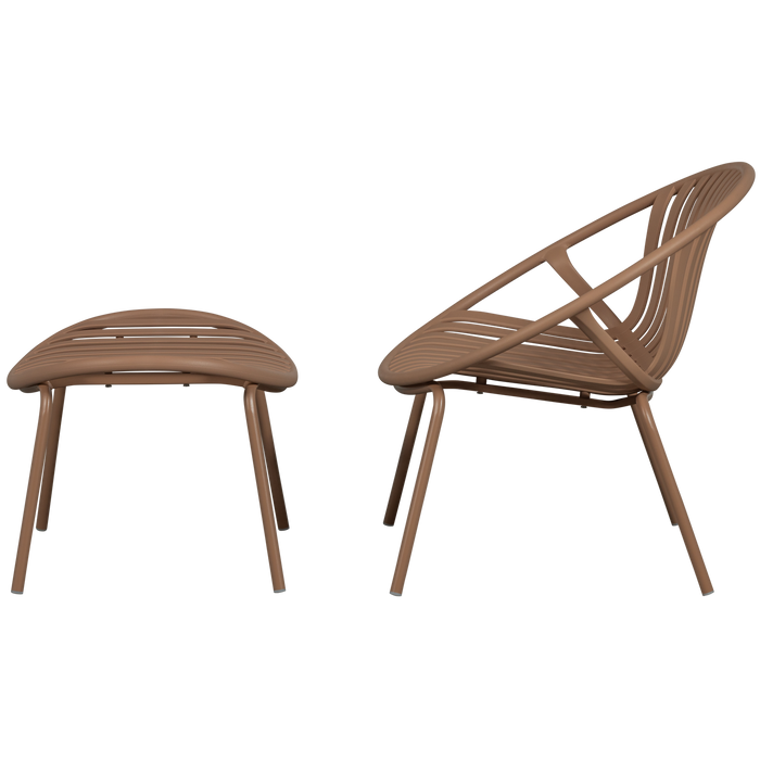 WOOOD Bruce Fauteuil Tuin - Metaal - Zalm Roze - 73x81x72 cm