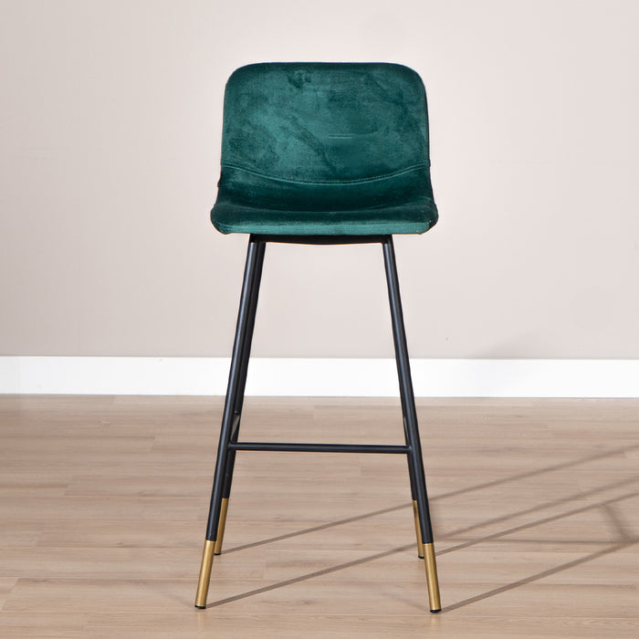 Bronx71 Velvet barkruk Mikky groen 68 - 79 cm - barkrukken set van 4