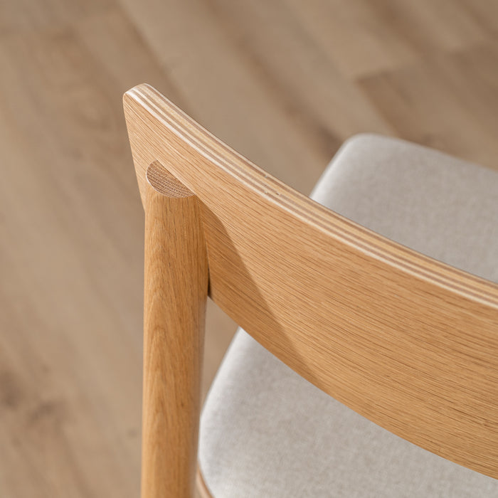 Bronx71 Scandinavische barkruk Jane naturel eiken| off white 80 cm