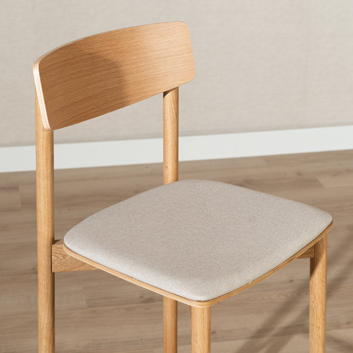 Bronx71 Scandinavische barkruk Jane naturel eiken| off white 80 cm