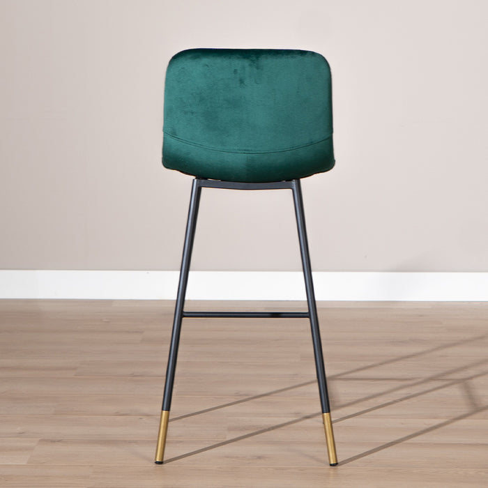 Bronx71 Velvet barkruk Mikky groen 68 - 79 cm - barkrukken set van 4