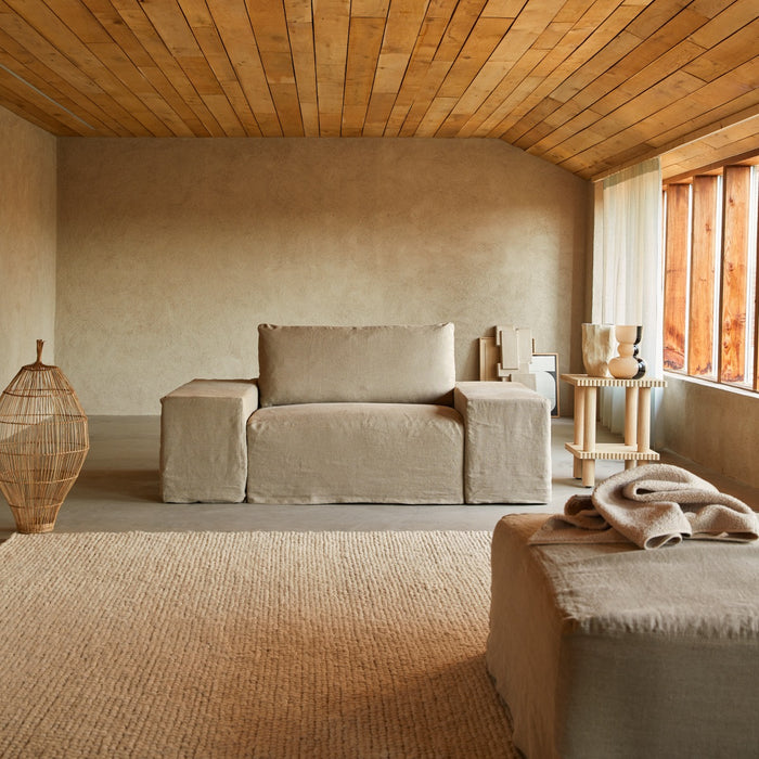 Tikamoon - Modulaire fauteuil in natuurlijk linnen, 1-zit