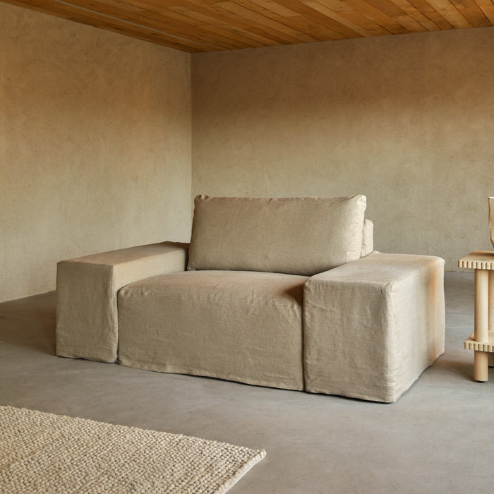 Tikamoon - Modulaire fauteuil in natuurlijk linnen, 1-zit