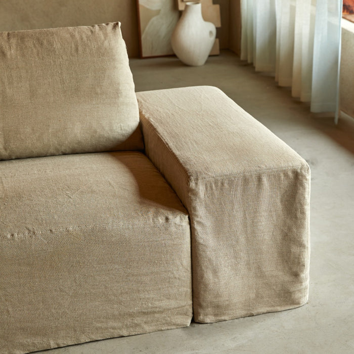 Tikamoon - Modulaire fauteuil in natuurlijk linnen, 1-zit