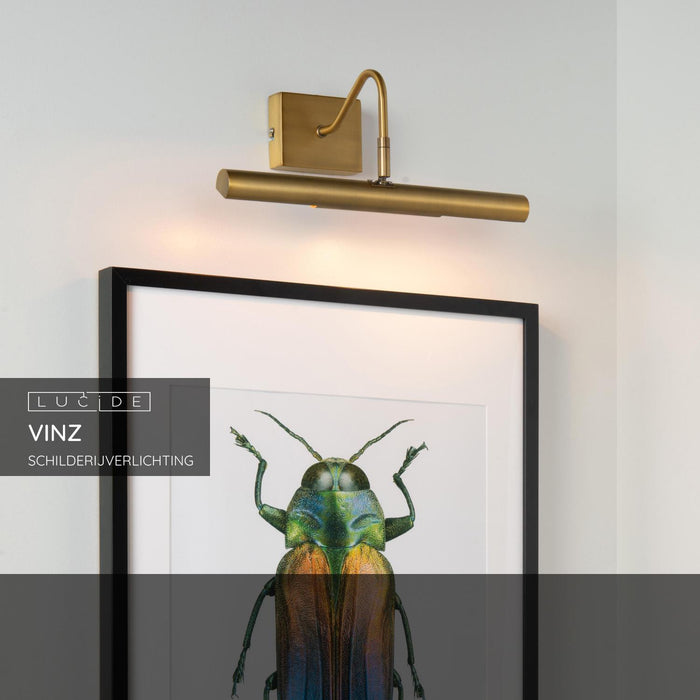 Lucide VINZ Schilderijverlichting - Mat Goud | Messing