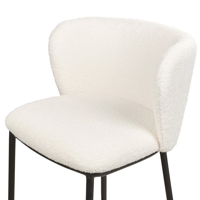 Beliani - MINA - Barkrukken set van 2 - Gebroken wit - Bouclé