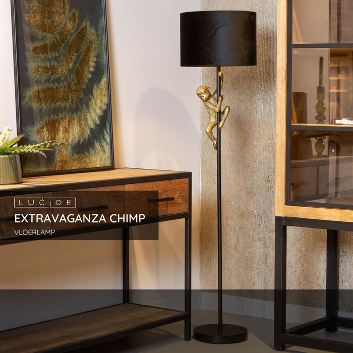 Lucide EXTRAVAGANZA CHIMP Vloerlamp - Zwart