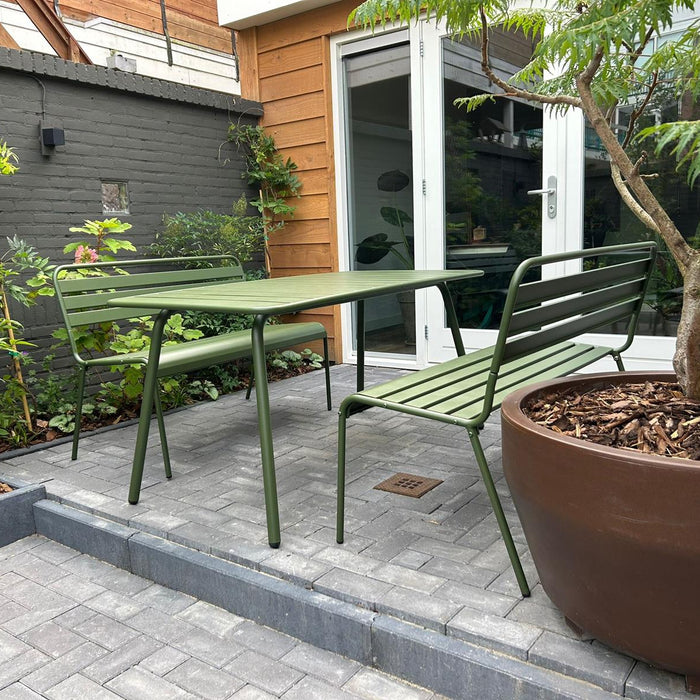 Metalen tuinset Max olijfgroen 150 cm