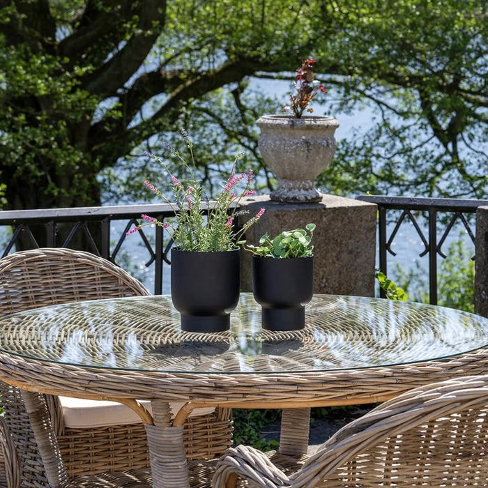 House Nordic - Tuintafel Larisa kubu|Glasplaat ø120cm