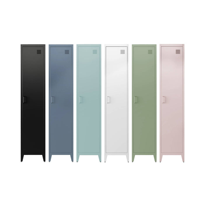 sweeek - Industriële metalen kast 4 vakken 1 deur