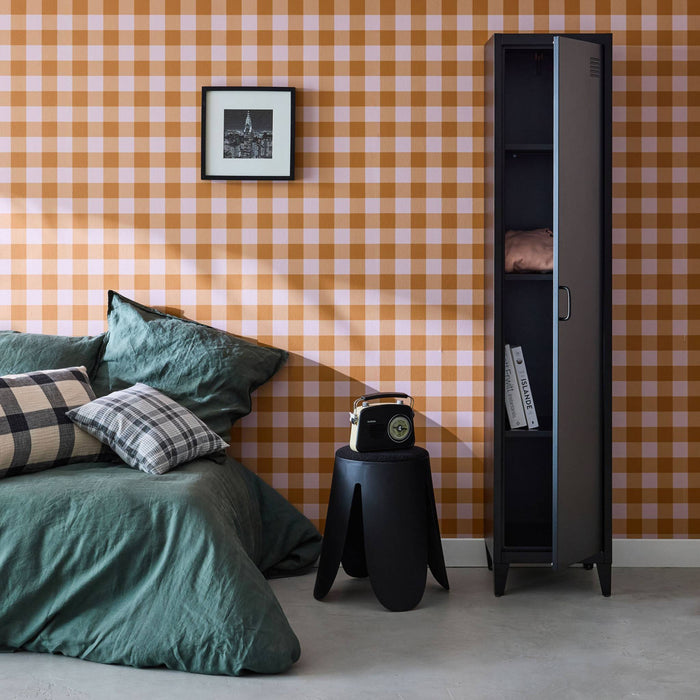 sweeek - Industriële metalen kast 4 vakken 1 deur