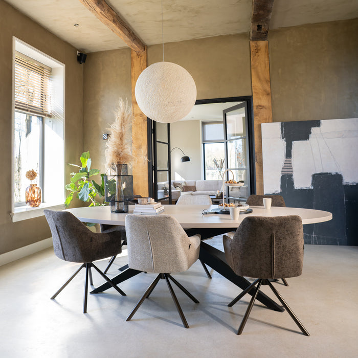 Bronx71 Draaibare eetkamerstoel Kay draaibaar gemêleerde stof off