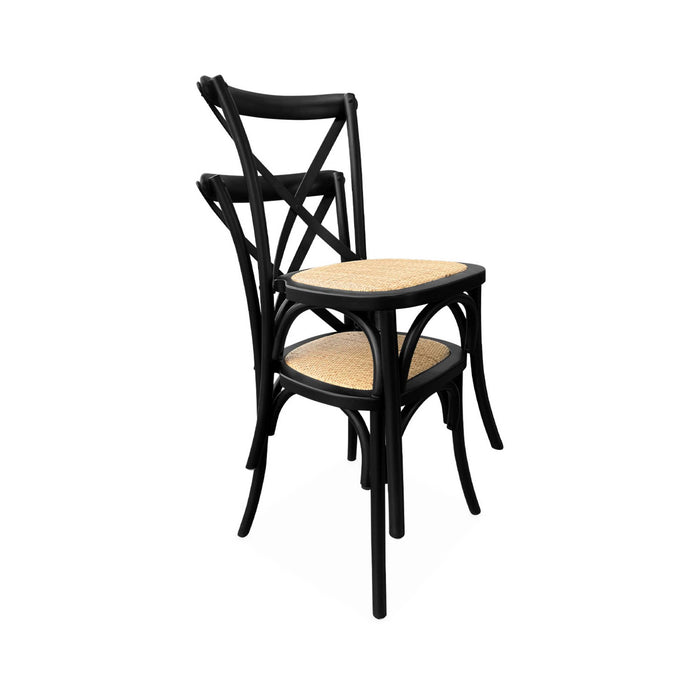 sweeek - Vintage rubberhouten bistrostoelen (set van 4)