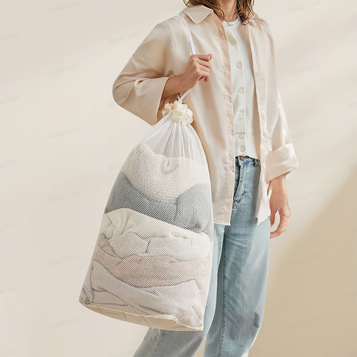 ACAZA Wasmand - Wassorteerder - 2 vakken - Bamboe - Beige